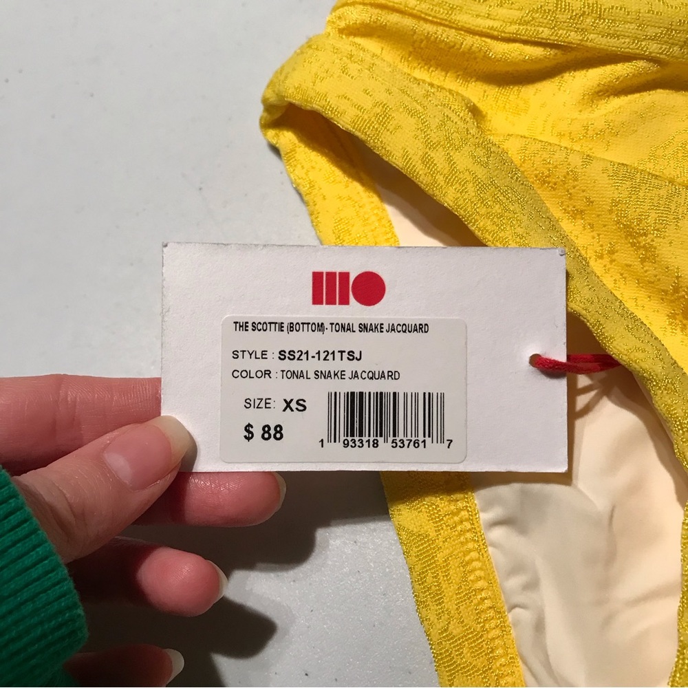NWT Solid & Striped The Scottie Bikini in Tonal Snake Jacquard Yellow XS - Picture 13 of 13